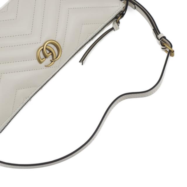 新品未使用展示品 GUCCI グッチ GGマーモント 739166 ショルダーバッグ レザー ホワイト系 アイボリー キルティング ハンドバッグ【本物保証】_6