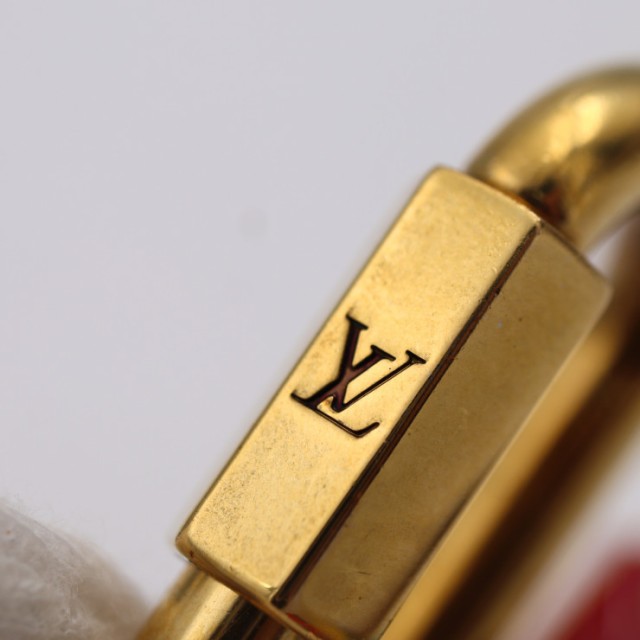 LOUIS VUITTON ルイ ヴィトン  ビジューサック・LVフラッグ キーホルダー MP2484 メタル   ゴールド マルチカラー  バッグチャーム 【本物保証】