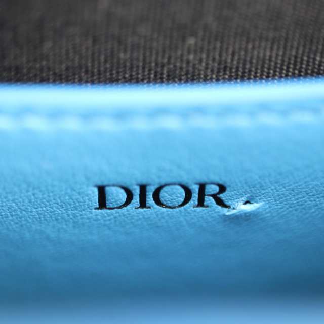 フラップ内側Dior ディオール  ロック バーティカルポーチ  ショルダーバッグ  レザー   ブルー   ポシェット 【本物保証】