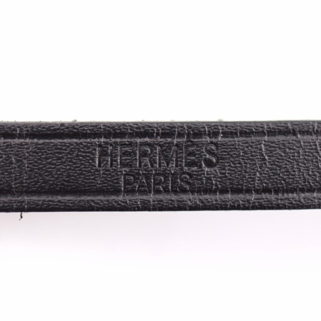 美品 HERMES エルメス アピ1 ブレスレット レザー ブラック ロング