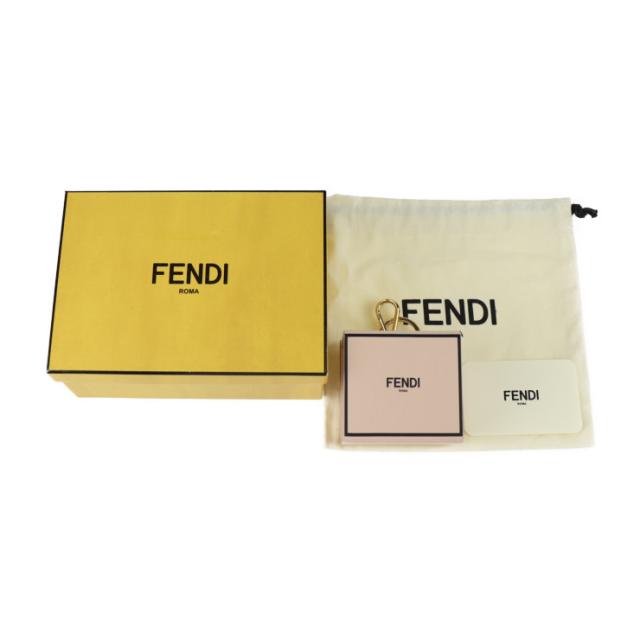 新古未使用展示品 FENDI フェンディ MINIBOX CHARM ミニボックス 7AR917 キーホルダー レザー ローズ バッグチャーム キーリング【本物保証】_9