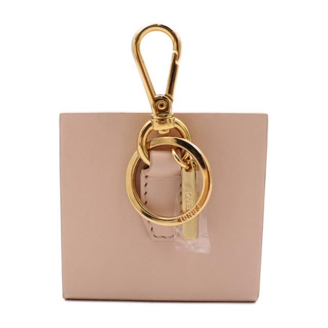 新古未使用展示品 FENDI フェンディ MINIBOX CHARM ミニボックス 7AR917 キーホルダー レザー ローズ バッグチャーム キーリング【本物保証】_2