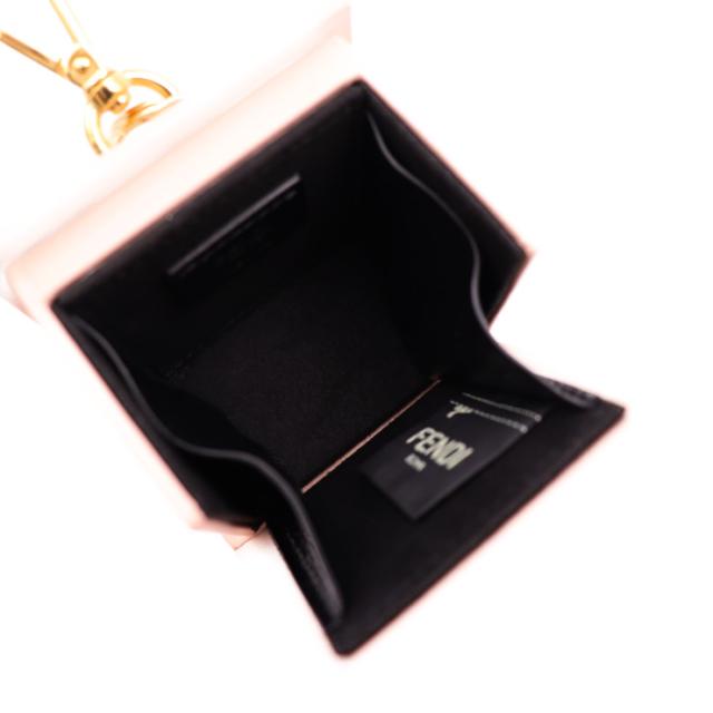新古未使用展示品 FENDI フェンディ MINIBOX CHARM ミニボックス 7AR917 キーホルダー レザー ローズ バッグチャーム キーリング【本物保証】_5