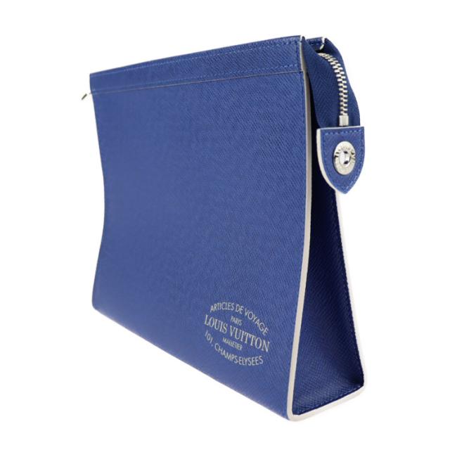 美品 LOUIS VUITTON ルイ ヴィトン ポシェット ヴォワヤージュ MM タイガ M30399 セカンドバッグ レザー コバルト ブルー クラッチバッグ ポーチ ビトン【本物保証】 その他バッグ
