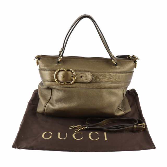 美品 GUCCI グッチ GGロゴ 269963 ハンドバッグ レザー ブロンズ系 ...