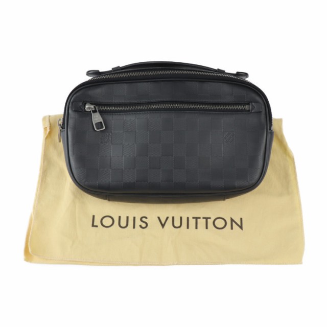 美品 LOUIS VUITTON ルイ ヴィトン アンブレール ダミエアンフィニ N41288 ボディバッグ レザー オニキス ブラック 2WAY クラッチバッグ 