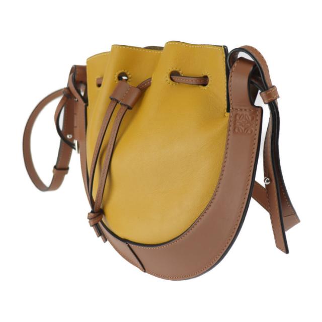 美品 LOEWE ロエベ ホースシュー A826303X03 ショルダーバッグ レザー イエロー系 巾着【本物保証】_1