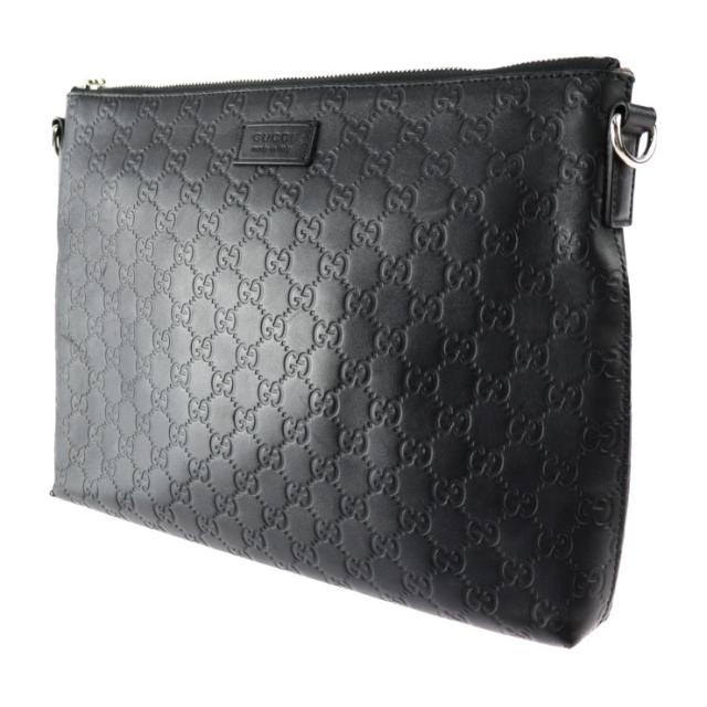美品 GUCCI グッチ グッチシマ 473882 ショルダーバッグ レザー ブラック 2WAY セカンドバッグ ポーチ【本物保証】_2