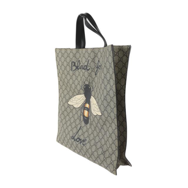 美品 GUCCI グッチ Bee Print ビープリント トートバッグ GGスプリーム 450950 トートバッグ PVC レザー ベージュ 2WAY ショルダーバッグ 蜂【本物保証】_1