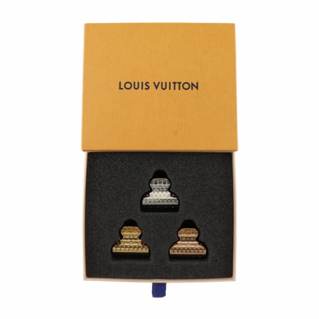 超美品 LOUIS VUITTON ルイ ヴィトン アクセソワール シュブ ナノグラム M68389 その他アクセサリー メタル ゴールド ヘアクリップ ヘア