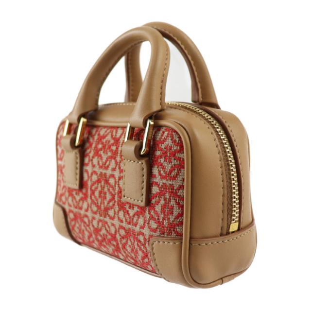 超美品 LOEWE ロエベ アマソナ ナノ A039U96X02 ハンドバッグ キャンバス カーフレザー レッド系 2WAY チェーン ショルダーバッグ ポシェット ポーチ【本物保証】_2