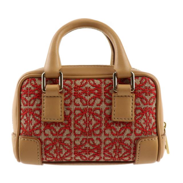 超美品 LOEWE ロエベ アマソナ ナノ A039U96X02 ハンドバッグ キャンバス カーフレザー レッド系 2WAY チェーン ショルダーバッグ ポシェット ポーチ【本物保証】_3