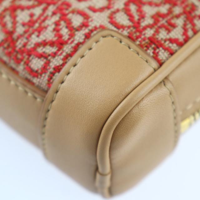 超美品 LOEWE ロエベ アマソナ ナノ A039U96X02 ハンドバッグ キャンバス カーフレザー レッド系 2WAY チェーン ショルダーバッグ ポシェット ポーチ【本物保証】_5