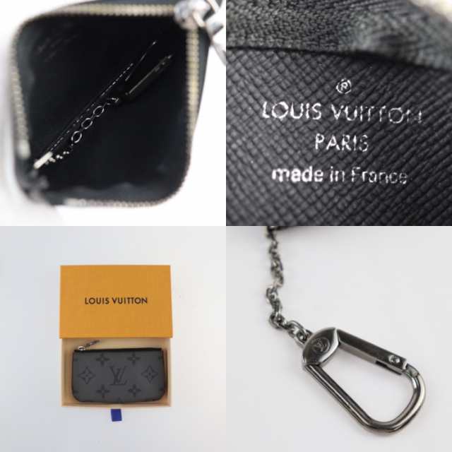 美品 LOUIS VUITTON ルイ ヴィトン ポシェット クレ モノグラム エクリプス M80905 コインケース PVC レザー ブラック 小銭入れ ビトン 