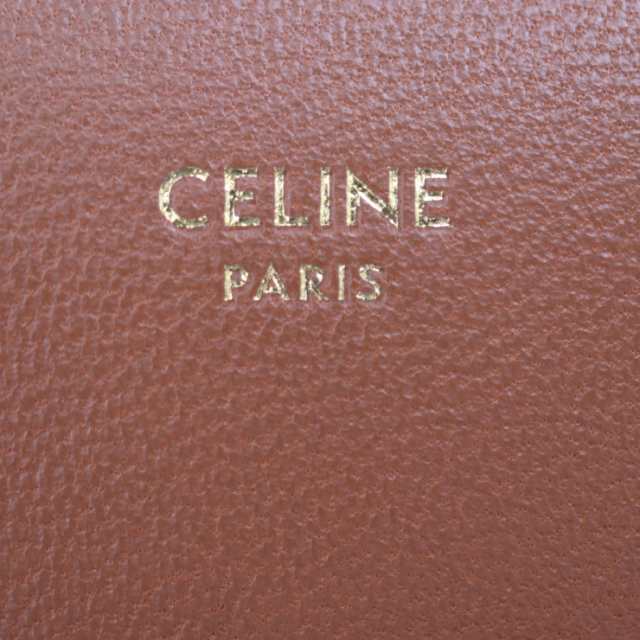 超美品 CELINE セリーヌ フォーンケース トリオンフ 10G332CQD.04LU ショルダーバッグ PVC レザー ブラウン モバイルポーチ ポシェット【