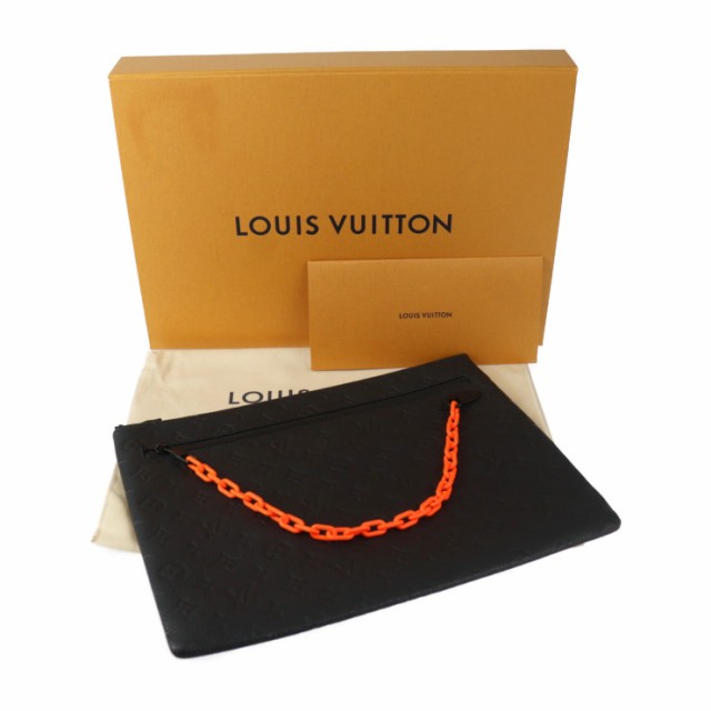 美品 LOUIS VUITTON ルイ ヴィトン ポシェット A4 モノグラム M67461 セカンドバッグ トリヨンレザー ブラック クラッチバッグ ポーチ ビ