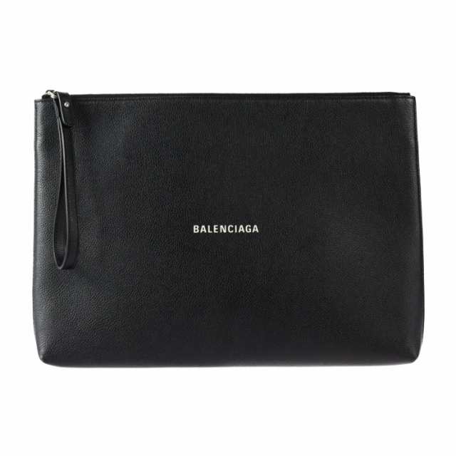 美品 BALENCIAGA バレンシアガ エブリデイ 640538 クラッチバッグ レザー ブラック リストレット クラッチバッグ ポーチ【本物保証】