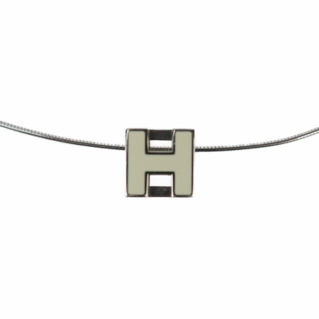 美品 HERMES エルメス カージュドアッシュ Hキューブ - ネックレス メタル シルバー ペンダント【本物保証】