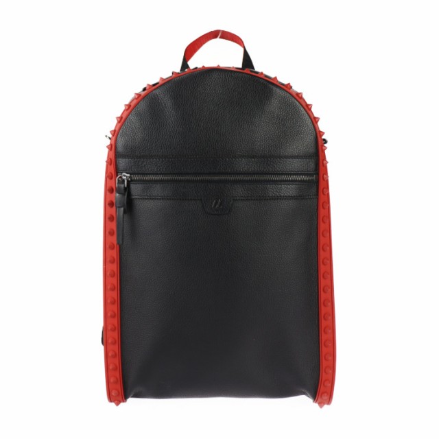 美品 Christian Louboutin クリスチャンルブタン BACKPARIS 1225145 リュック・デイパック レザー ラバー ブラック バックパック スパイ