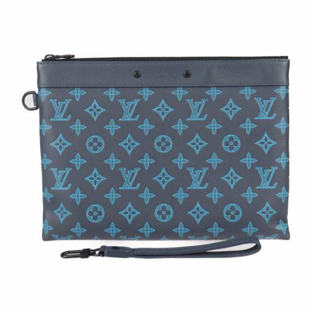 LOUIS VUITTON ルイ ヴィトン ポシェット トゥ ゴー M82321 セカンドバッグ モノグラムシャドウ カーフ BLEU NAVY RIVER ブルーネイビー