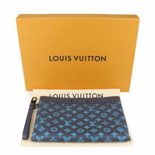 LOUIS VUITTON ルイ ヴィトン ポシェット トゥ ゴー M82321 セカンドバッグ モノグラムシャドウ カーフ BLEU NAVY RIVER ブルーネイビー