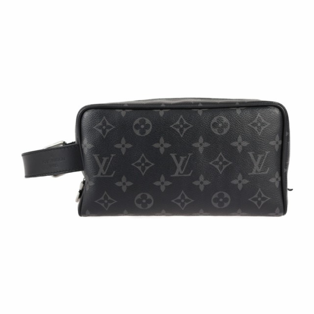 美品 LOUIS VUITTON ルイ ヴィトン ロッカー ドップキット M83113 セカンドバッグ モノグラムエクリプス レザー ブラック クラッチバッグ