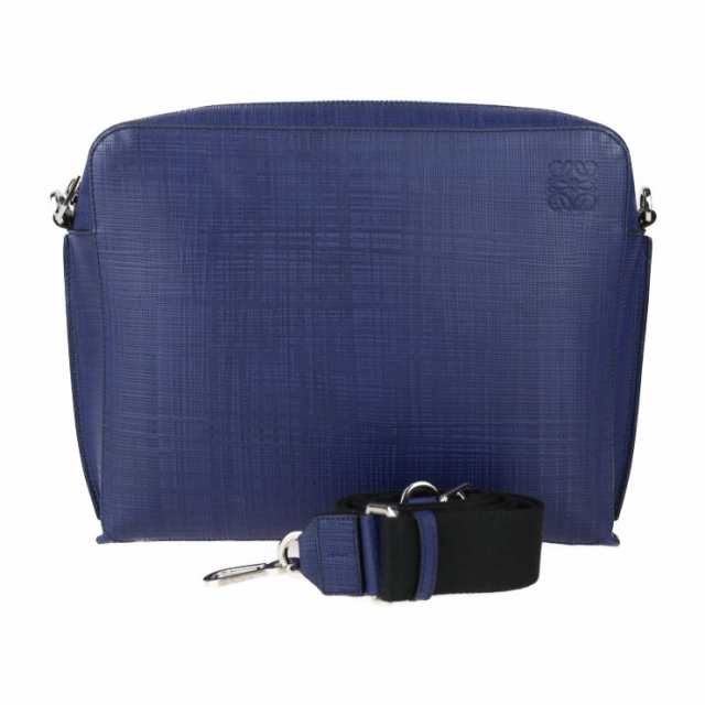 超美品 LOEWE ロエベ ゴヤ レポーター 316.60.P63 ショルダーバッグ カーフレザー ブルー系 アナグラム メッセンジャーバッグ【本物保証】の通販はショルダーバッグ