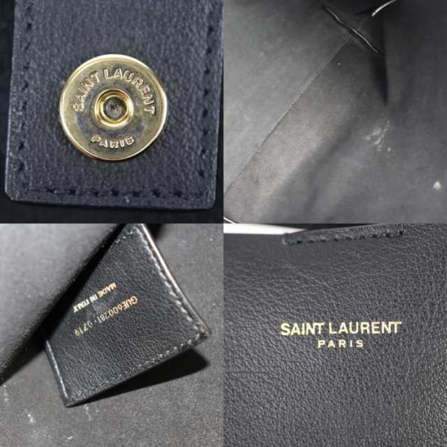 SAINT LAURENT PARIS サンローランパリ ショッピング トート 600281 トートバッグ レザー ブラック ショルダーバッグ【本物保証】