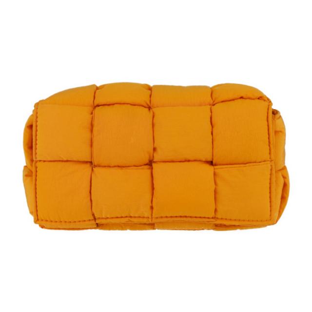 美品 BOTTEGAVENETA ボッテガヴェネタ パデッド テック カセット ウエストバッグ マキシイントレチャート 679763 ボディバッグ ナイロン オレンジ ショルダーバッグ【本物保証】