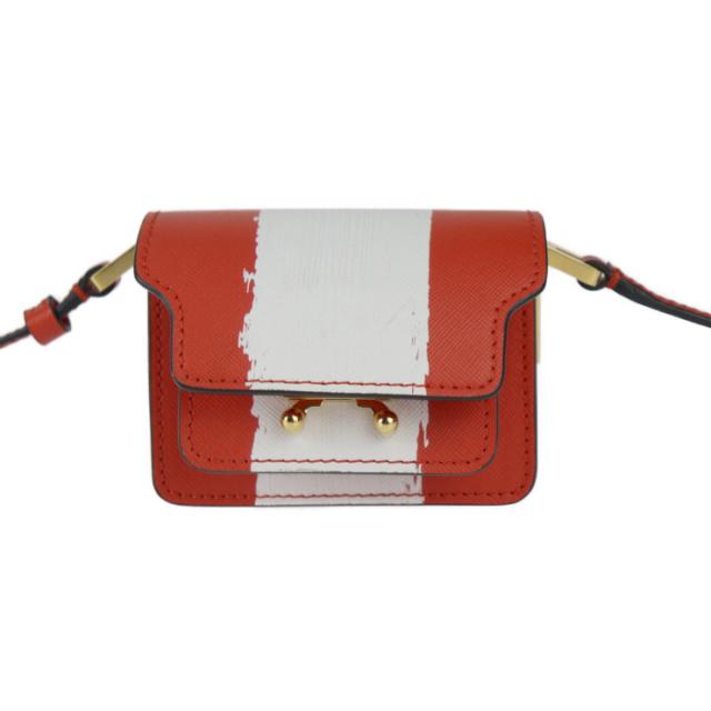 超美品 MARNI マルニ TRUNK NANO トランク ナノ SBMP0079L1 PR409 ショルダーバッグ レザー レッド系 クロスボディ ミニバッグ ポシェット【本物保証】_1