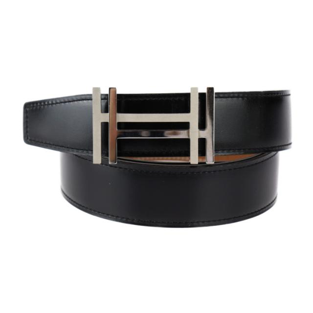 美品 HERMES エルメス H オ カレ リバーシブル ベルト - ベルト 表記サイズ 105 ボックスカーフ トゴ ブラック □R刻印【本物保証】の通販は 50,760円