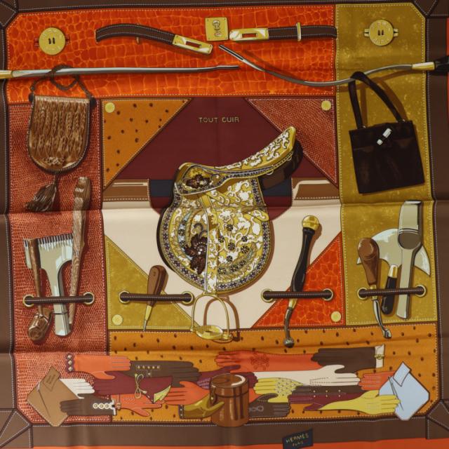 美品 HERMES エルメス TOUT CUIR すべて皮 カレ90 - スカーフ