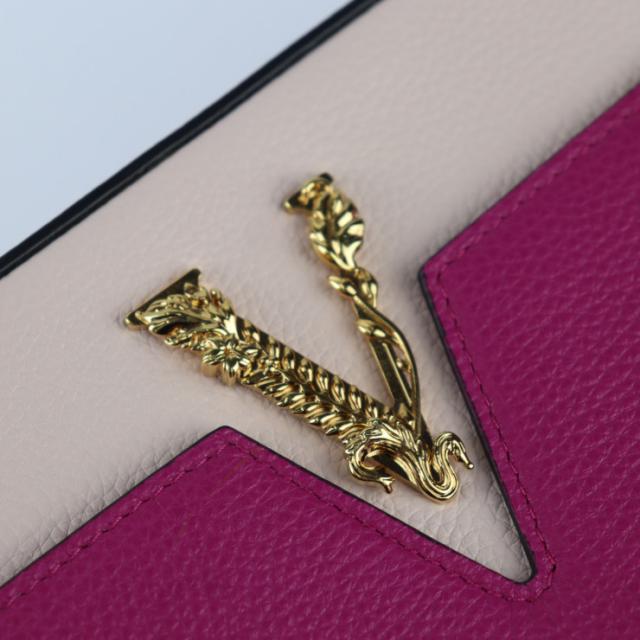 新古未使用展示品 VERSACE ヴェルサーチ VIRTUS ヴィルトゥス 1005969 ショルダーバッグ レザー マゼンタ系 ピンク系 チェーンショルダー ポシェット【本物保証】_5