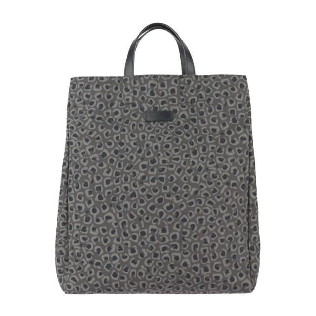美品 GUCCI グッチ ショッピングバッグ 341739 トートバッグ キャンバス レザー グレー系 レオパード柄 ヒョウ柄【本物保証】
