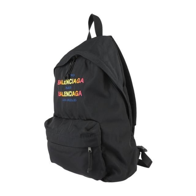 超美品 BALENCIAGA バレンシアガ バックパック エクスプローラー 503221 リュック・デイパック ナイロンキャンバス ブラック ロゴ【本物保証】_1