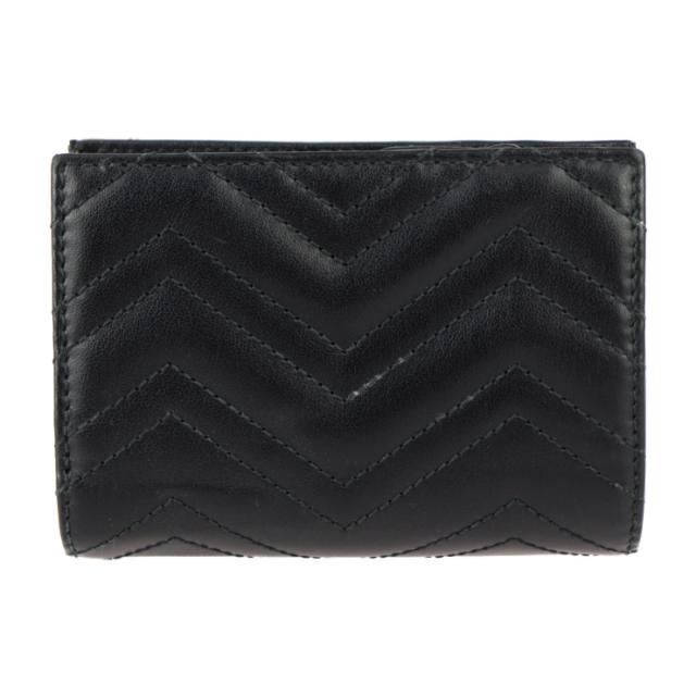 GUCCI グッチ ダブルG ウォレット 773427 二つ折り財布 シェブロン キルティング レザー ブラック L字ファスナー【本物保証】の通販は