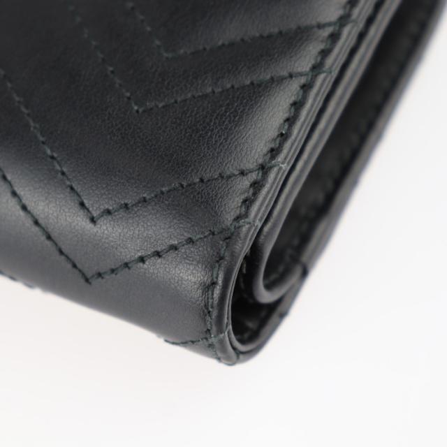 GUCCI グッチ ダブルG ウォレット 773427 二つ折り財布 シェブロン キルティング レザー ブラック L字ファスナー【本物保証】の通販は