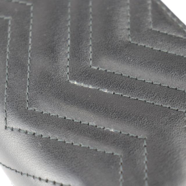 GUCCI グッチ ダブルG ウォレット 773427 二つ折り財布 シェブロン キルティング レザー ブラック L字ファスナー【本物保証】の通販は