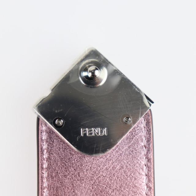 超美品 FENDI フェンディ FFダイヤモンド フォンポーチ 7AS188 ショルダーバッグ レザー ピンクメタリック スマホポーチ スマホケース ストラップ【本物保証】_5