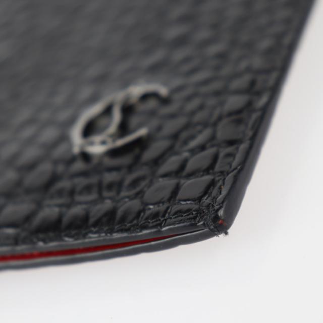 美品 Christian Louboutin クリスチャンルブタン ショルダーポーチ 3205315 ショルダーバッグ クロコ型押しカーフレザー ブラック スマートフォンホルダー フォンポーチ【本物保証】