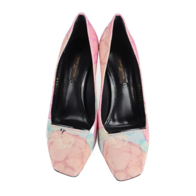 美品❢ルイヴィトン　LOUISVUITTON　パンプス　35 美品 LOUIS VUITTON ルイ ヴィトン パンプス ＃35 キャンバス ピンク