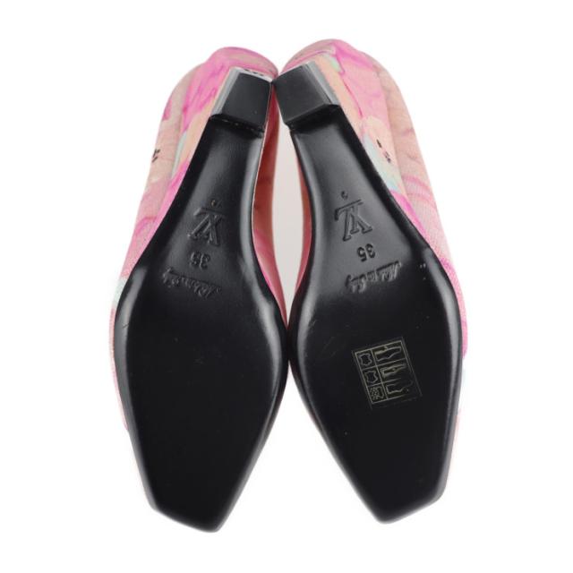 美品 LOUIS VUITTON ルイ ヴィトン パンプス ＃35 キャンバス ピンク マルチカラー フラワー 花柄 ウェッジソール 参考サイズ22.5cm【本物保証】 美品 LOUIS VUITTON ルイ ヴィトン パンプス ＃35 キャンバス ピンク