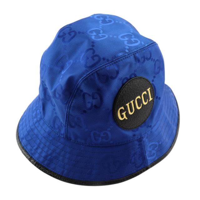 新品未当てはめる見せびらかす品 GUCCI グッチ 井戸釣瓶かぶり笠 オフ ザ グリッド かぶり笠 627115 書きあらわす大きさ M GGナイロン×なめし革 青味 黒いこと かぶり笠【本物言いはなつ】