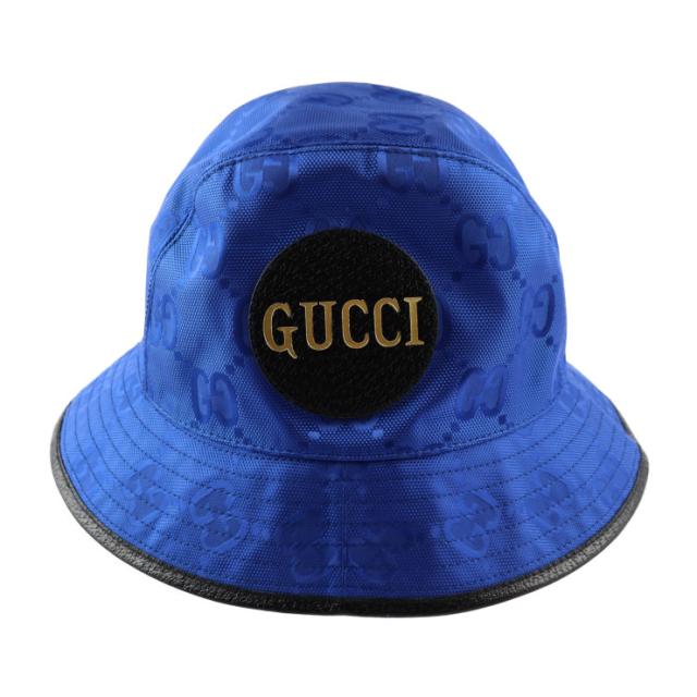 新品未当てはめる見せびらかす品 GUCCI グッチ 井戸釣瓶かぶり笠 オフ ザ グリッド かぶり笠 627115 書きあらわす大きさ M GGナイロン×なめし革 青味 黒いこと かぶり笠【本物言いはなつ】