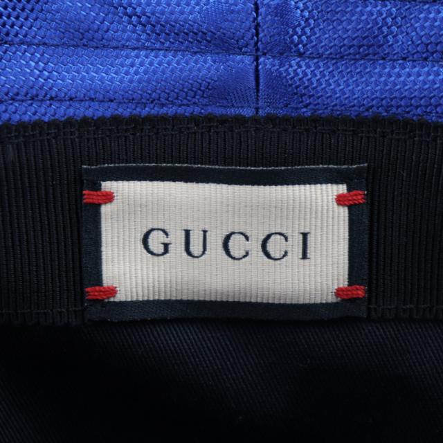新品未当てはめる見せびらかす品 GUCCI グッチ 井戸釣瓶かぶり笠 オフ ザ グリッド かぶり笠 627115 書きあらわす大きさ M GGナイロン×なめし革 青味 黒いこと かぶり笠【本物言いはなつ】