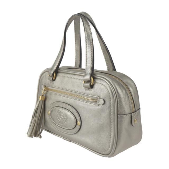 美品 LOEWE ロエベ ミニボストンバッグ マドリード ハンドバッグ レザー ゴールド系 アナグラム タッセル フリンジ【本物保証】_1