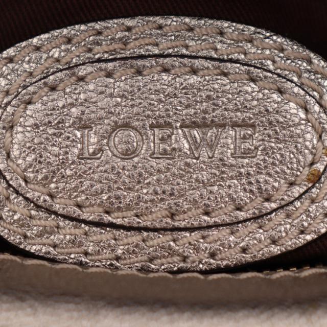 美品 LOEWE ロエベ ミニボストンバッグ マドリード ハンドバッグ レザー ゴールド系 アナグラム タッセル フリンジ【本物保証】_8
