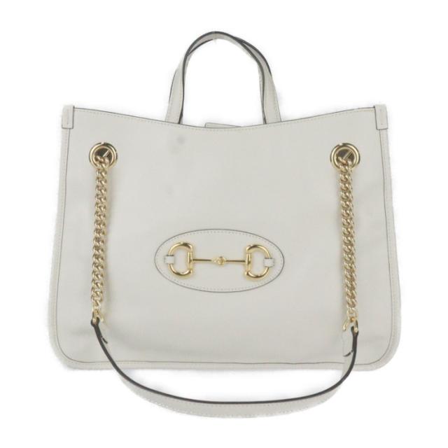 超美品 グッチ ホースビット 1955 ミディアム トートバッグ ハンドバッグ 621144 レザー アイボリー 2【本物保証】