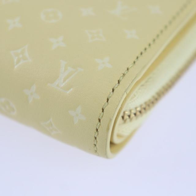 美品 LOUIS VUITTON ルイ ヴィトン ポルトフォイユ ルー ナノグラム 二つ折り財布 M82288 カーフレザー ジョーヌ ゴールド金具 ラウンドファスナー ビトン イエロー系【本物保証】_4