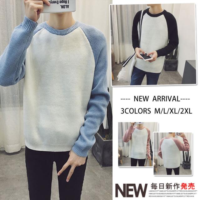 ニット メンズ トップス セーター リブ バイカラー ツートン クルーネック シンプル カジュアル キレイめ メンズファッションの通販はau Pay マーケット Mmc